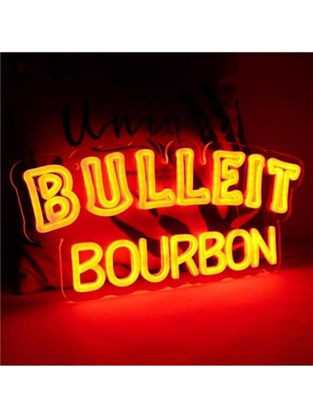 Bulleit Bourbon Whiskey Neon Sign for Bar Pub man Cave or Party Led Light NEW